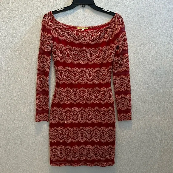 Gianni Bini | Dresses | Gianni Bini Red Lace Above The Knee Dress | Poshmark